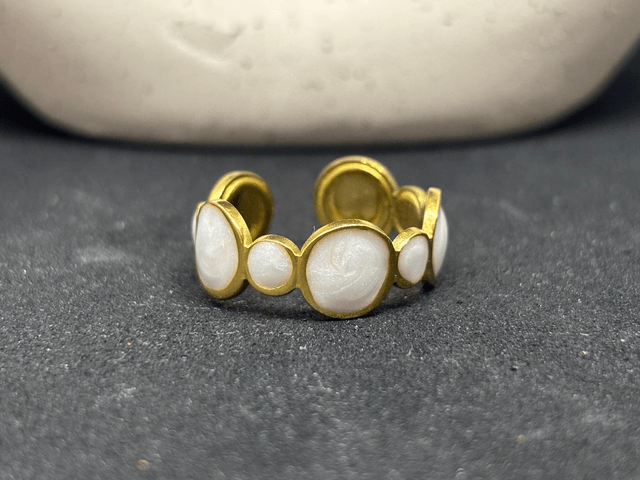 Bague Ambre Blanche