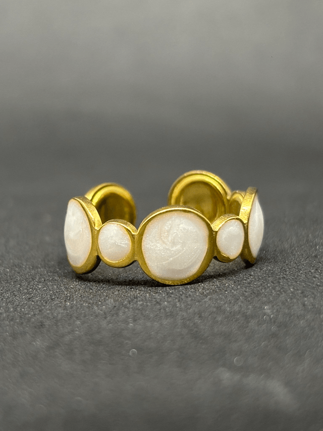 Bague Ambre Blanche