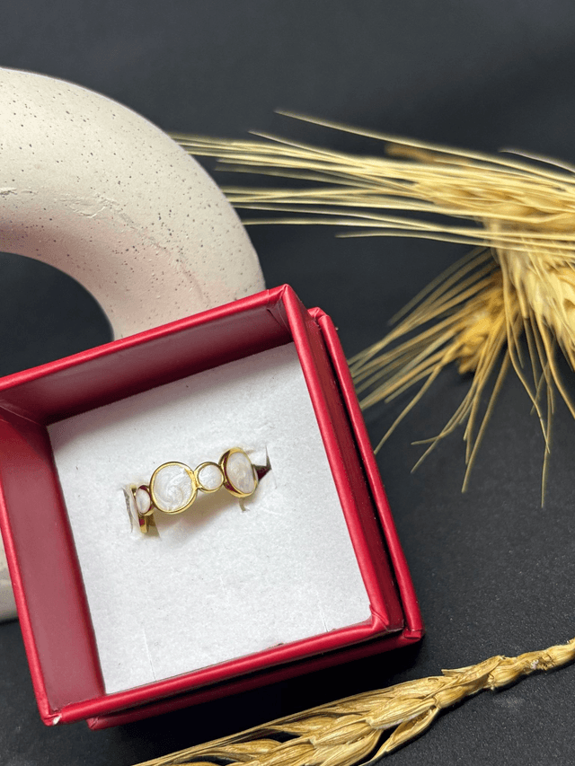 Bague Ambre Blanche