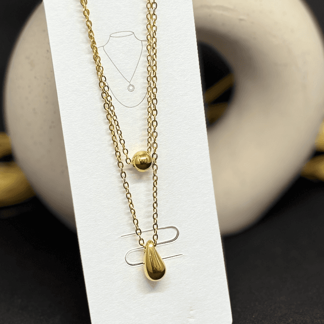 Collier Double Pendentif Or 